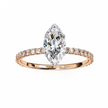 Pear-Shaped Diamond Solitaire Ring in 10k–18k Gold