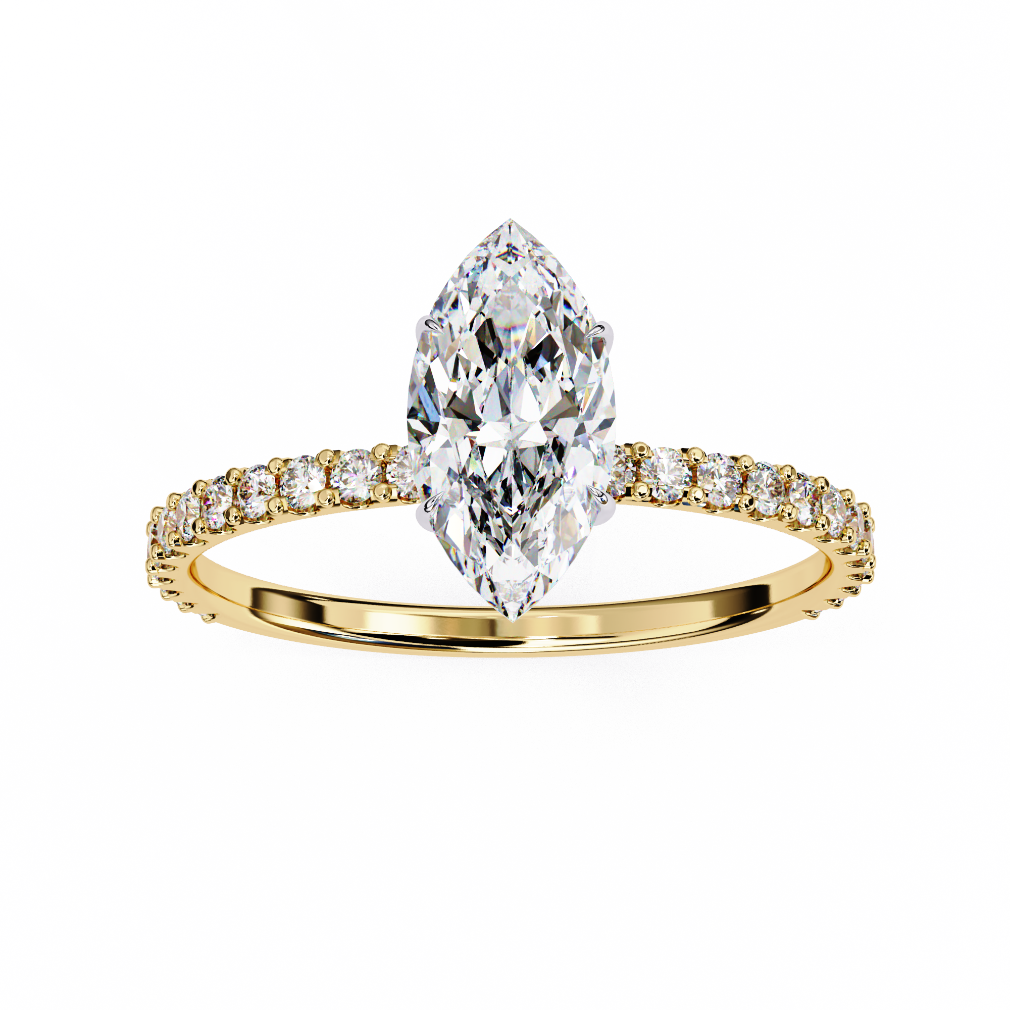 Pear-Shaped Diamond Solitaire Ring in 10k–18k Gold