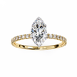 Pear-Shaped Diamond Solitaire Ring in 10k–18k Gold