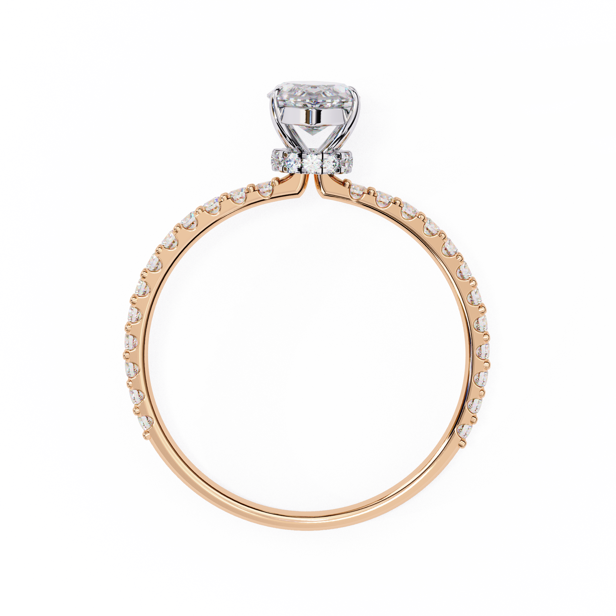 Pear-Shaped Diamond Solitaire Ring in 10k–18k Gold