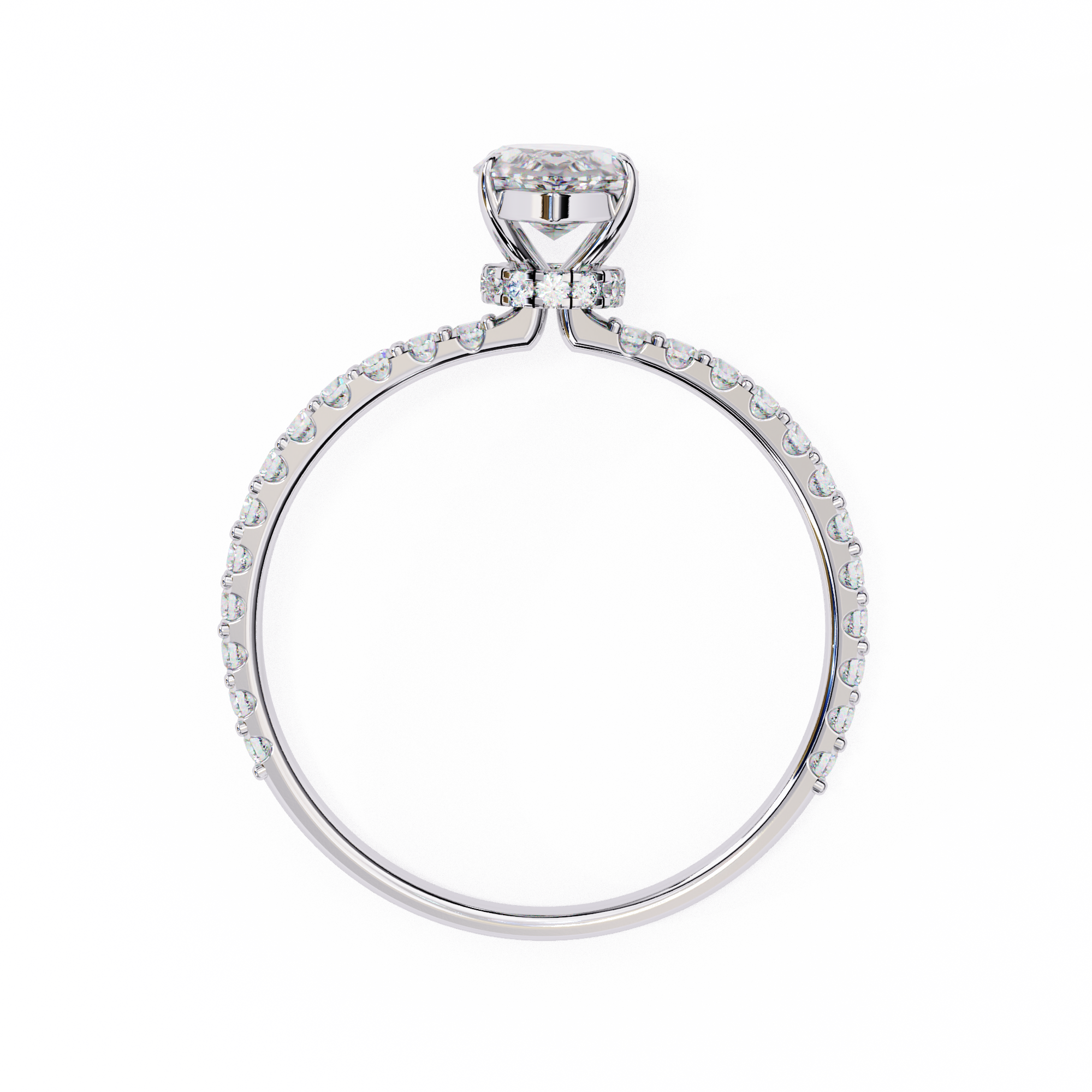 Pear-Shaped Diamond Solitaire Ring in 10k–18k Gold