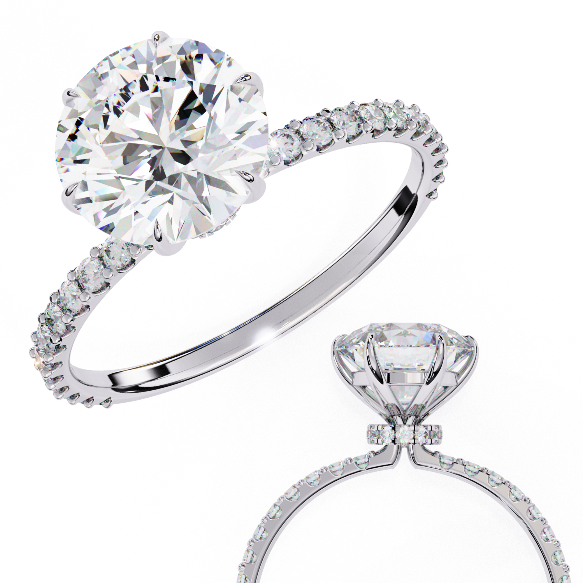 Cushion-Cut Diamond Solitaire Ring in 10k–18k Gold