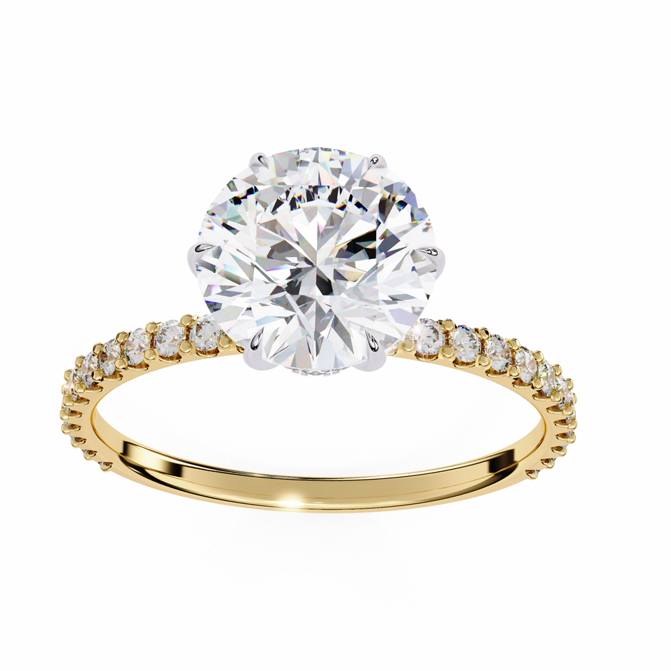 Cushion-Cut Diamond Solitaire Ring in 10k–18k Gold