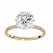 Cushion-Cut Diamond Solitaire Ring in 10k–18k Gold
