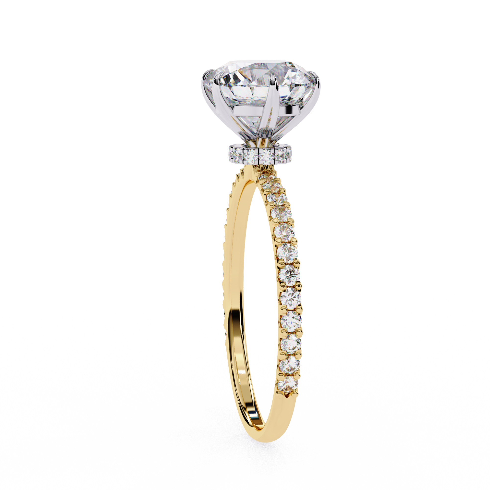 Cushion-Cut Diamond Solitaire Ring in 10k–18k Gold