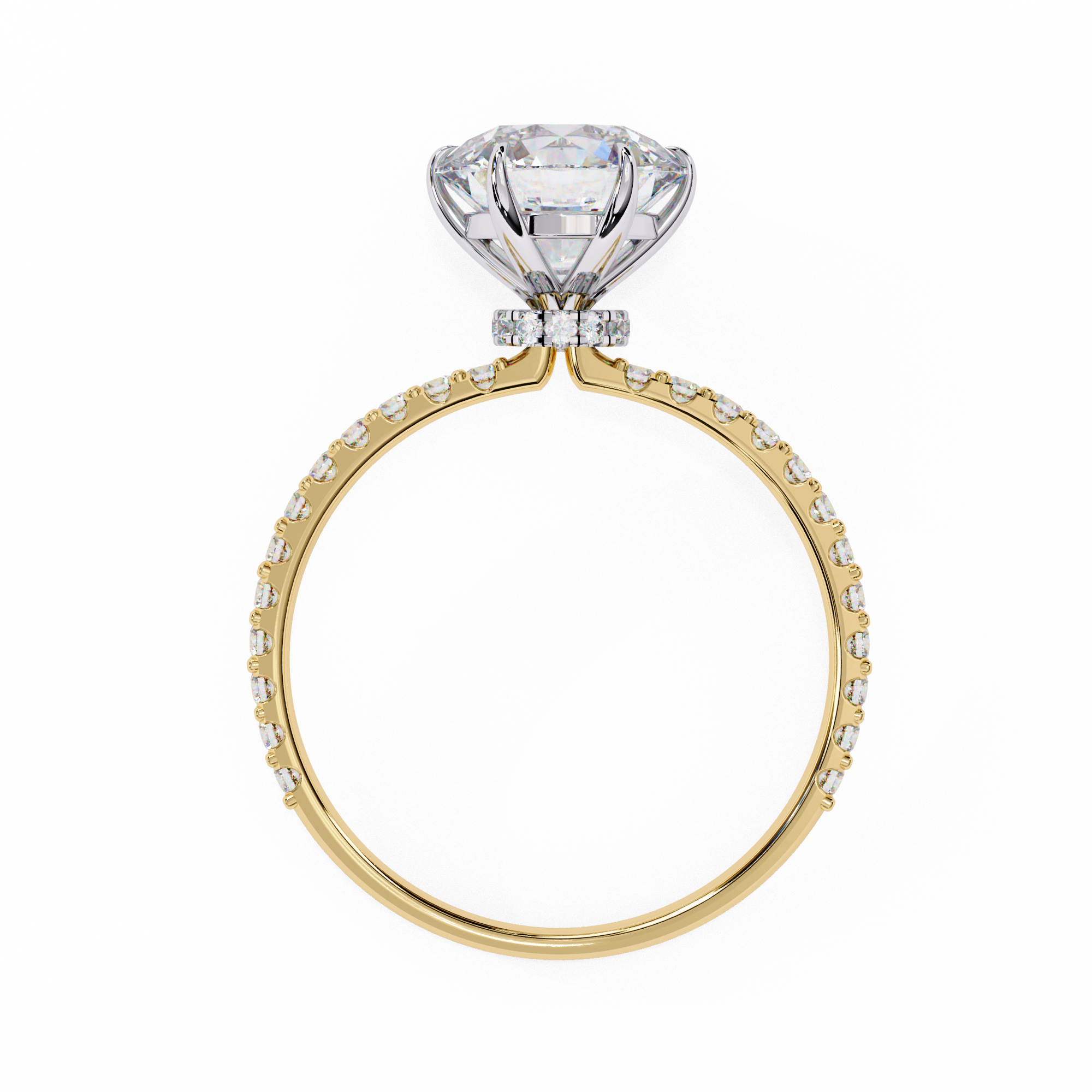 Cushion-Cut Diamond Solitaire Ring in 10k–18k Gold