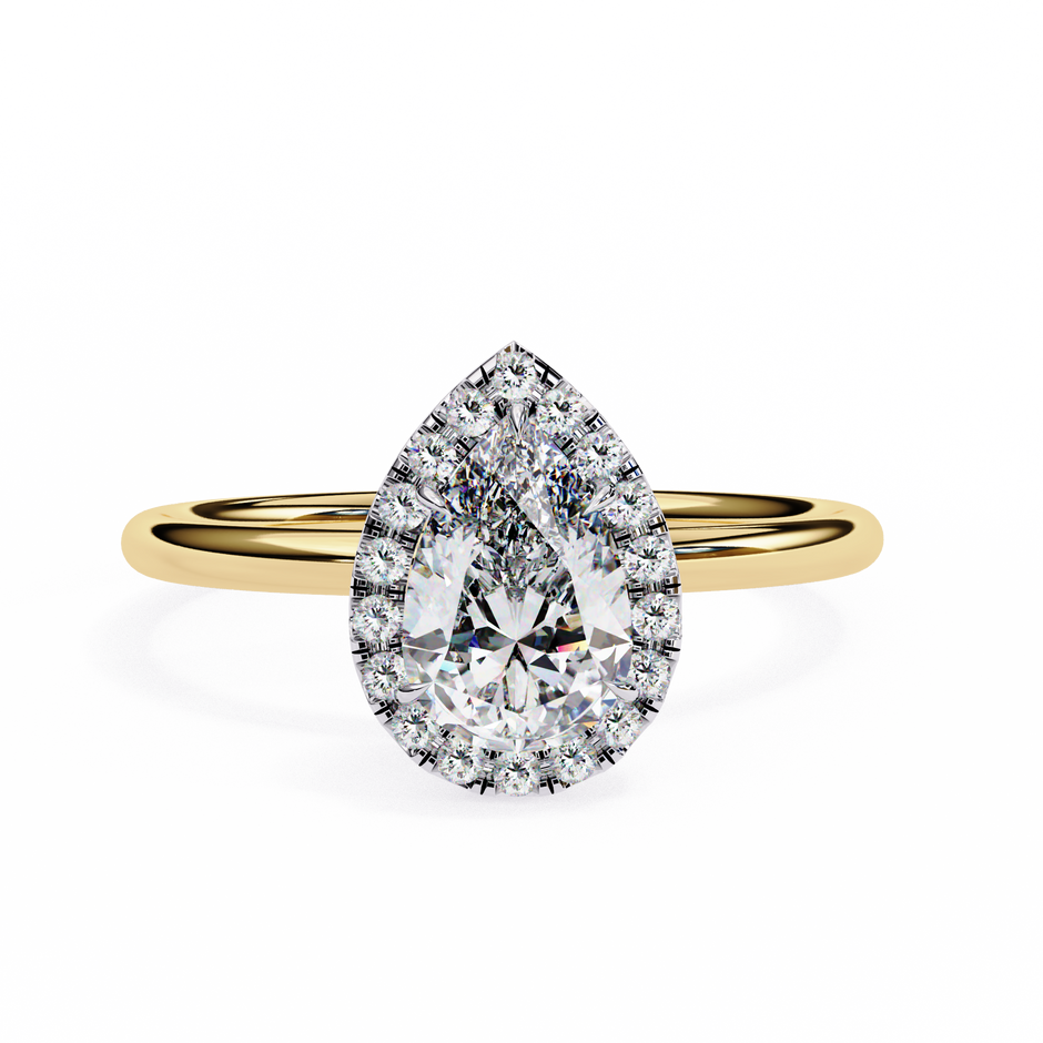 Pear-Shaped Diamond Solitaire Ring in 10k–18k Gold