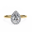 Pear-Shaped Diamond Solitaire Ring in 10k–18k Gold
