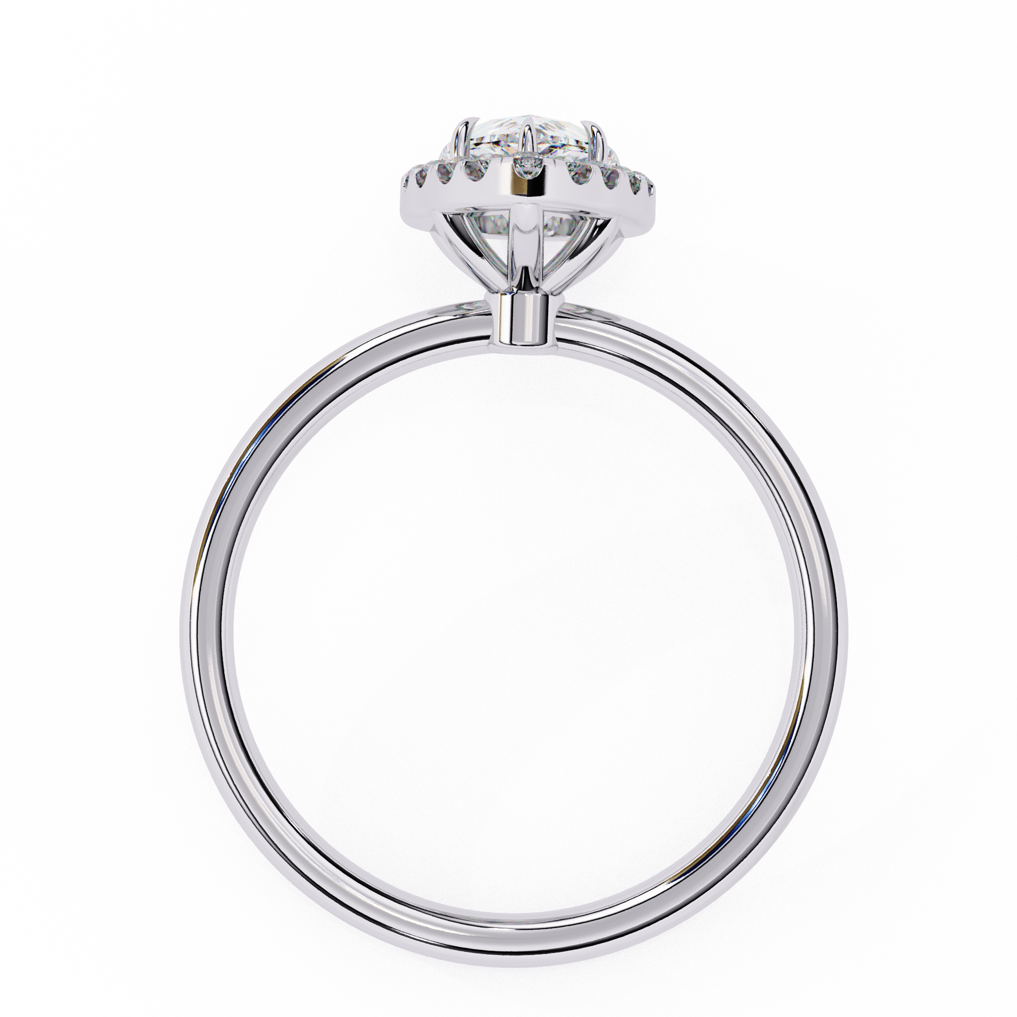 Pear-Shaped Diamond Solitaire Ring in 10k–18k Gold
