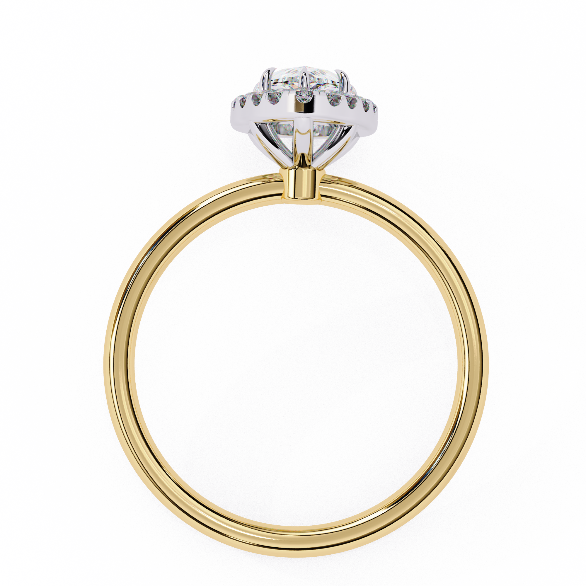Pear-Shaped Diamond Solitaire Ring in 10k–18k Gold