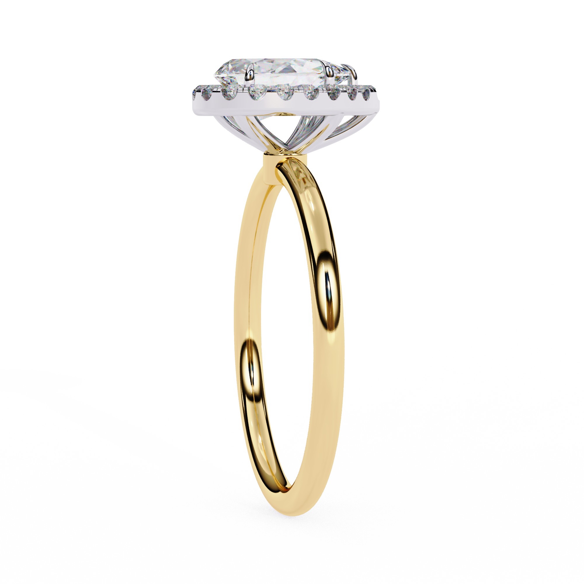 Pear-Shaped Diamond Solitaire Ring in 10k–18k Gold