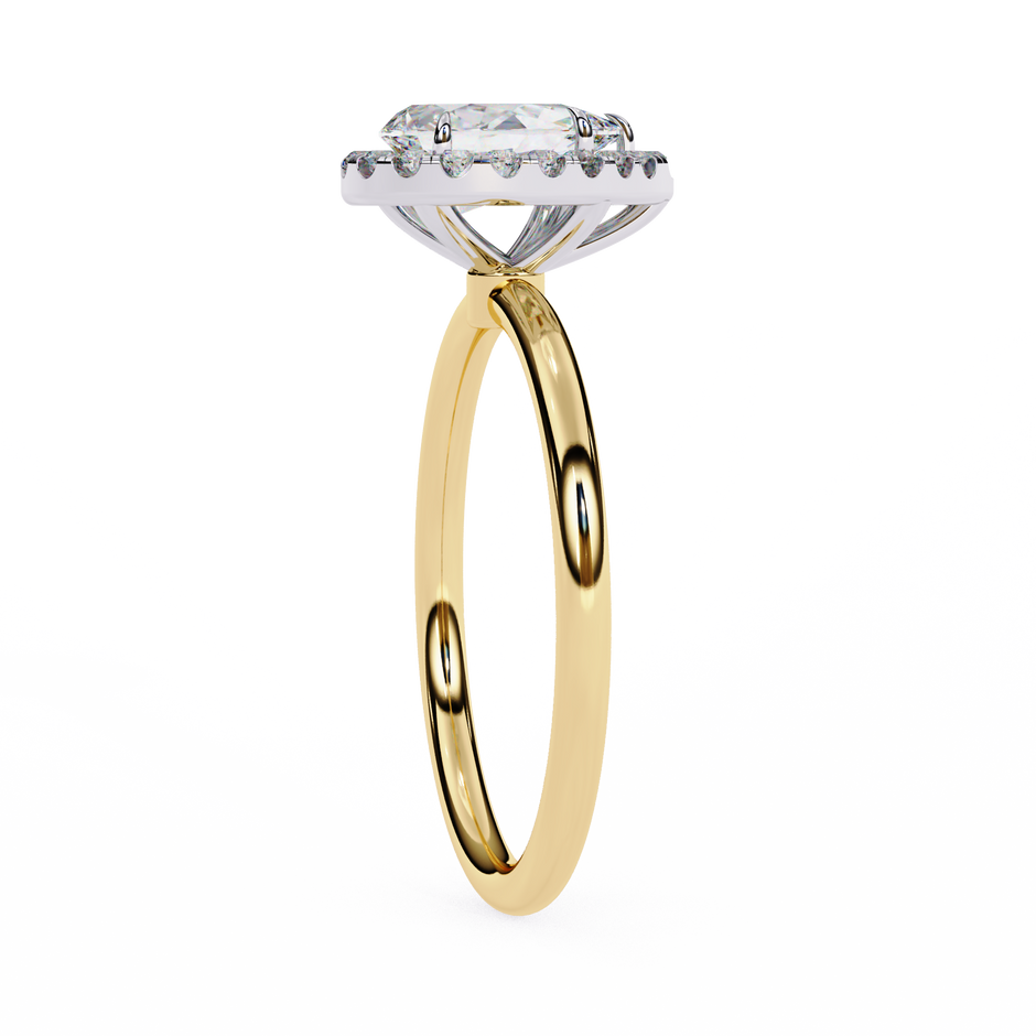 Pear-Shaped Diamond Solitaire Ring in 10k–18k Gold