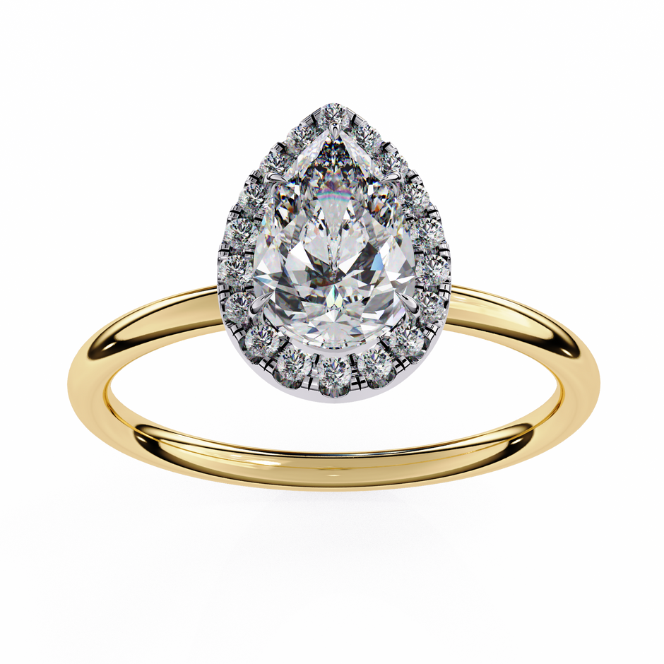 Pear-Shaped Diamond Solitaire Ring in 10k–18k Gold