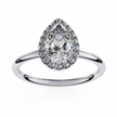 Pear-Shaped Diamond Solitaire Ring in 10k–18k Gold