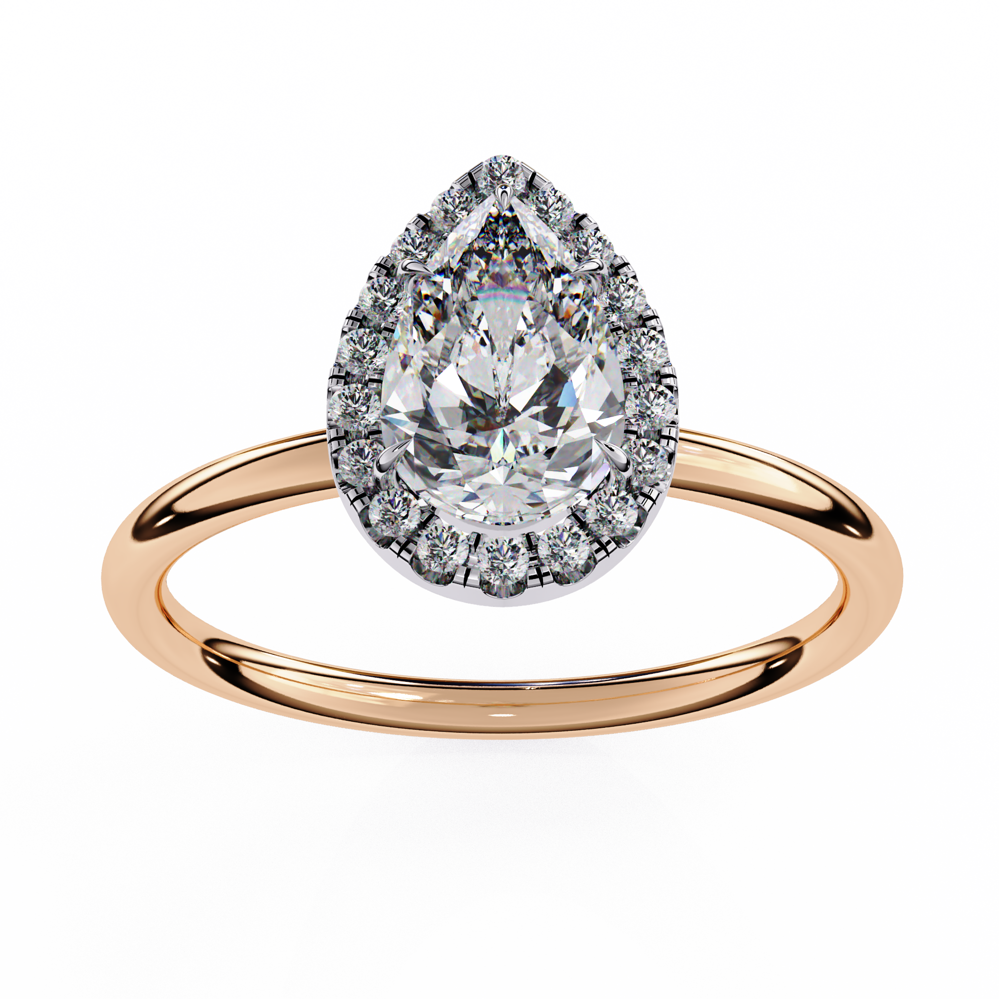 Pear-Shaped Diamond Solitaire Ring in 10k–18k Gold