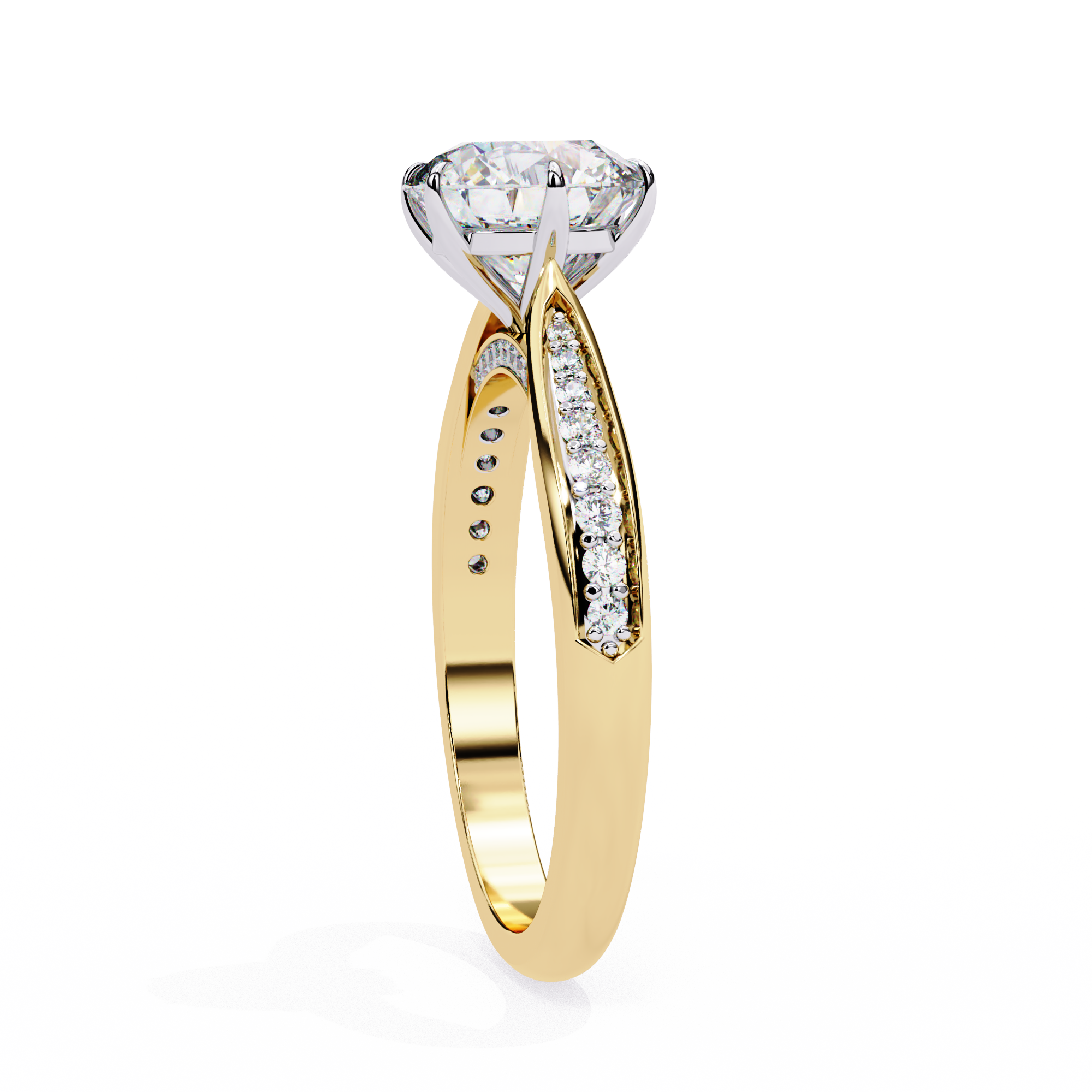 Round Brilliant Diamond Solitaire Ring in 10k–18k Gold