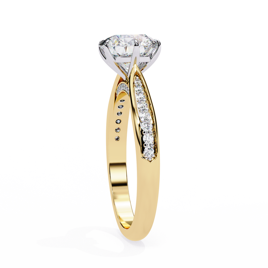 Round Brilliant Diamond Solitaire Ring in 10k–18k Gold