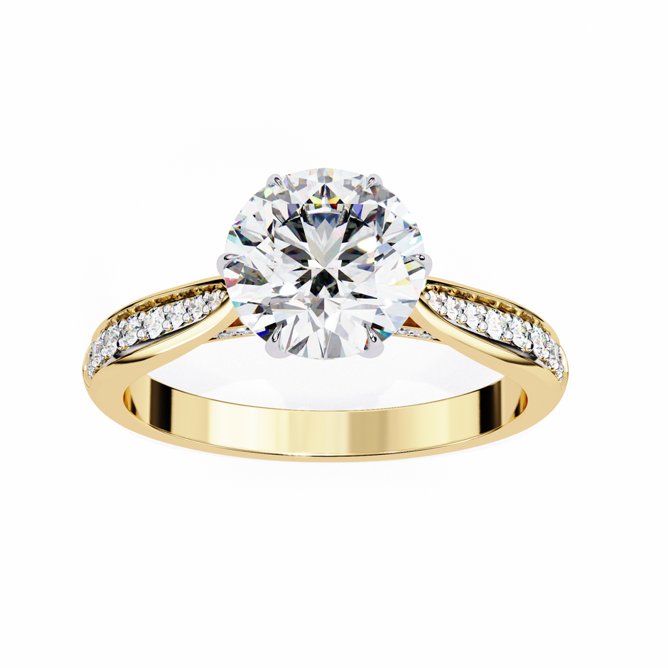 Round Brilliant Diamond Solitaire Ring in 10k–18k Gold