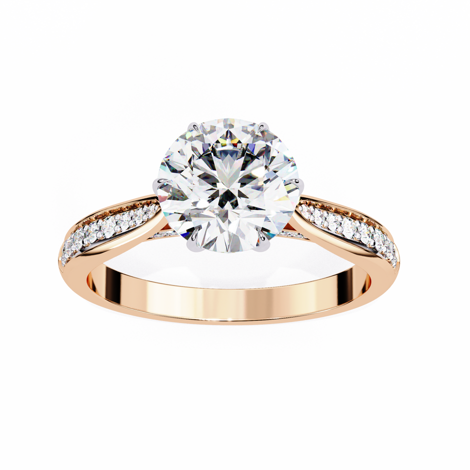 Round Brilliant Diamond Solitaire Ring in 10k–18k Gold