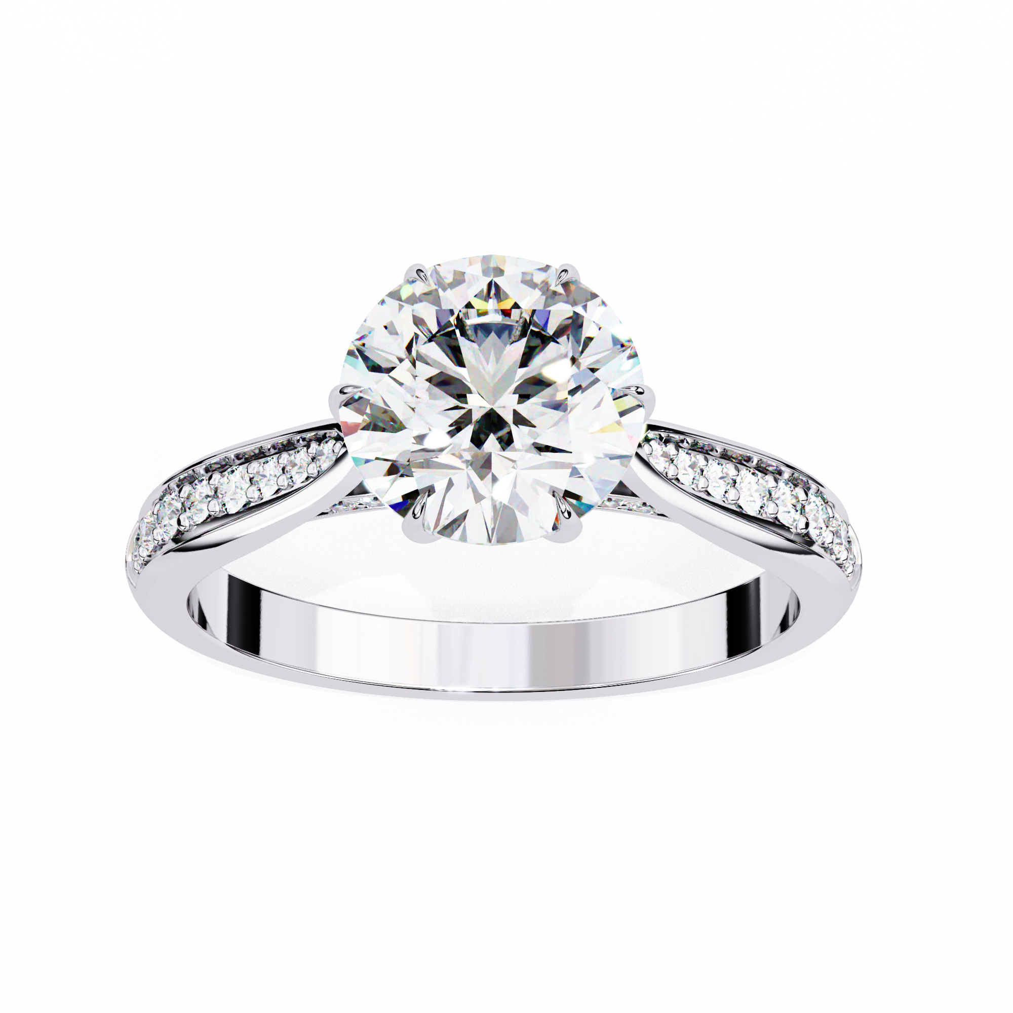 Round Brilliant Diamond Solitaire Ring in 10k–18k Gold