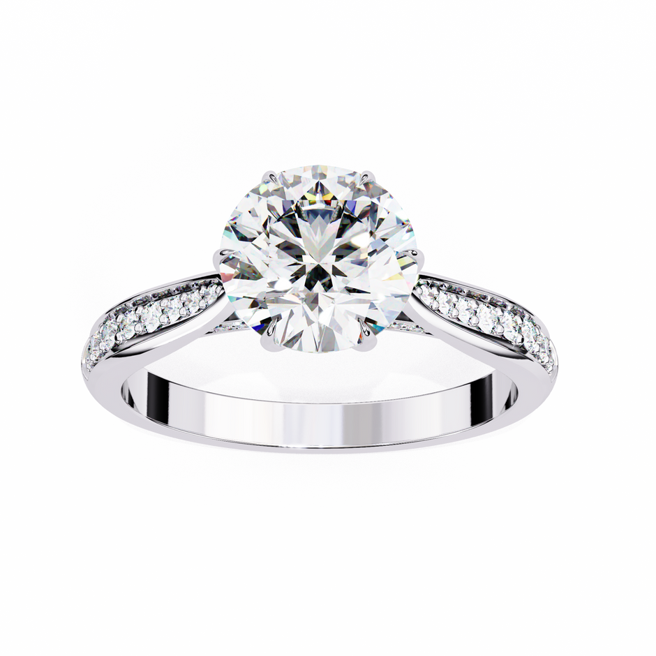 Round Brilliant Diamond Solitaire Ring in 10k–18k Gold