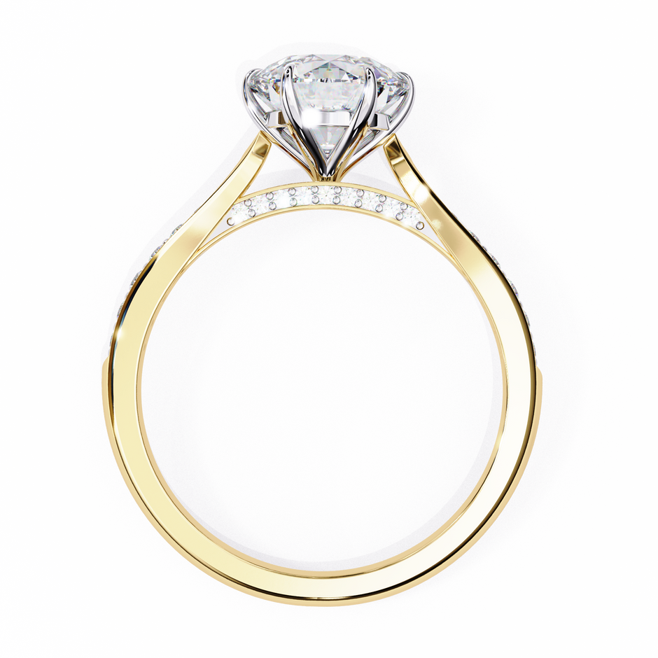 Round Brilliant Diamond Solitaire Ring in 10k–18k Gold