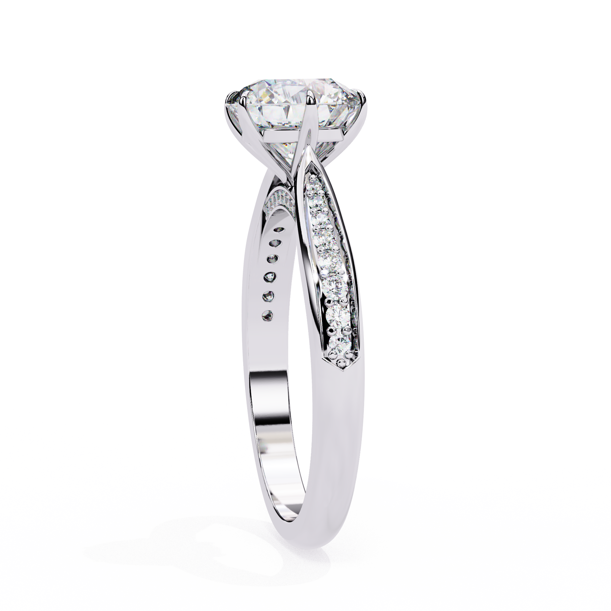 Round Brilliant Diamond Solitaire Ring in 10k–18k Gold