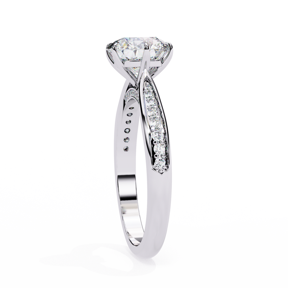 Round Brilliant Diamond Solitaire Ring in 10k–18k Gold