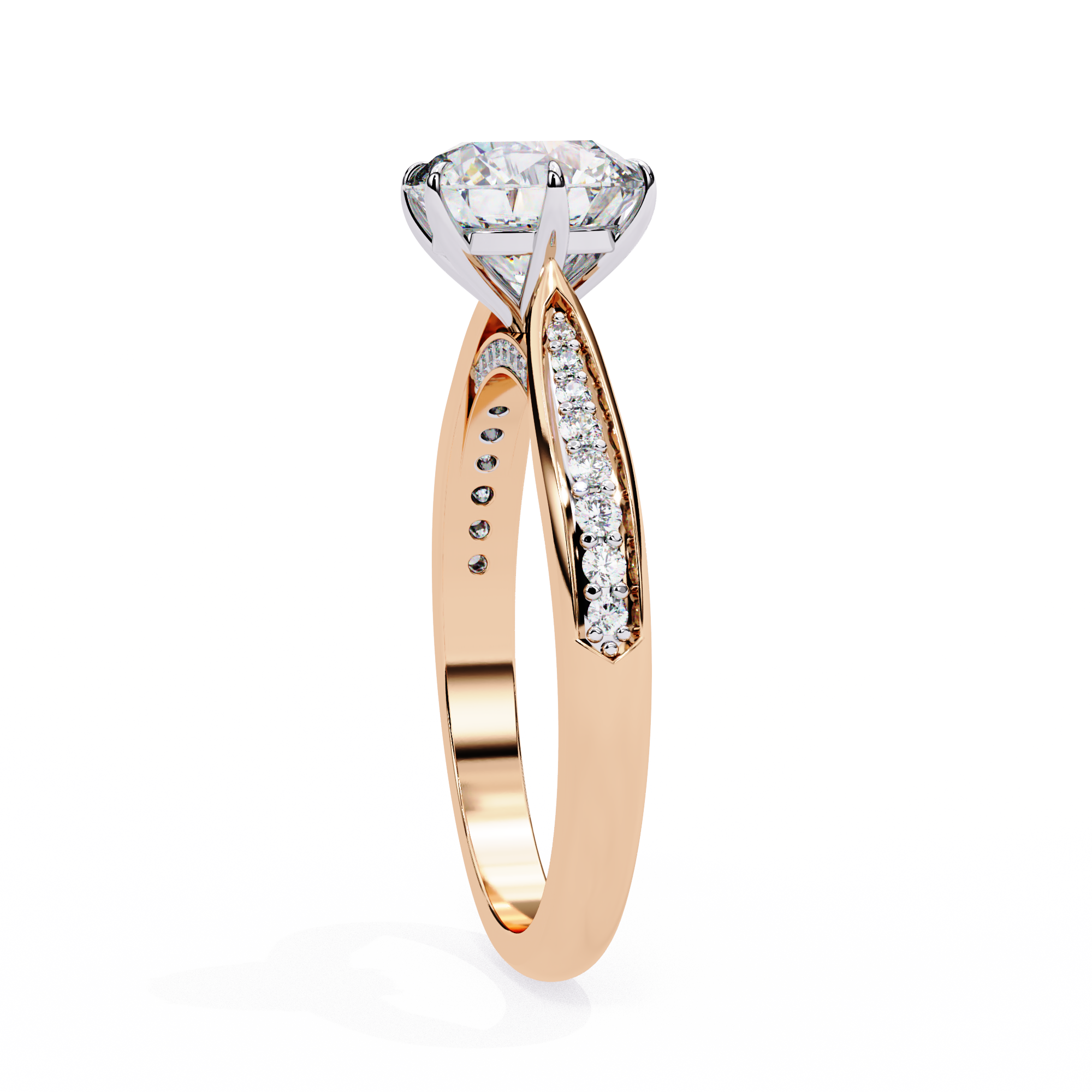 Round Brilliant Diamond Solitaire Ring in 10k–18k Gold