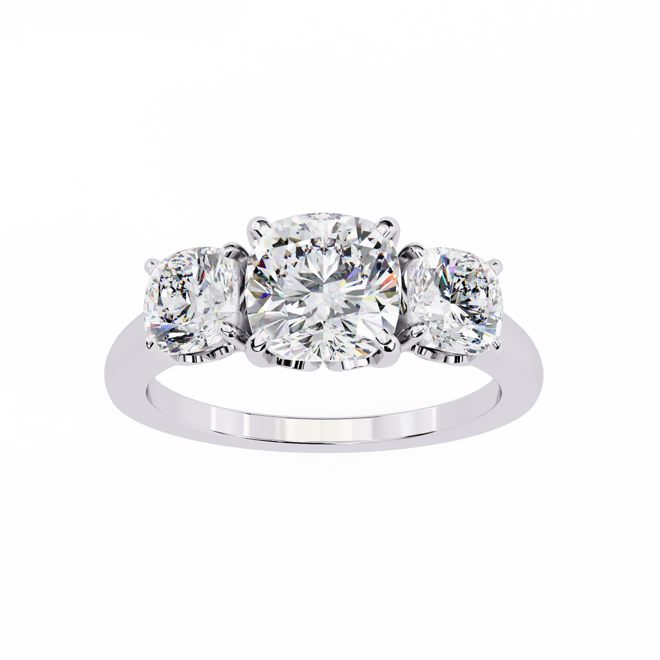 Pear-Shaped Diamond Solitaire Ring with Pavé Band — 10k–18k Gold