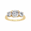 Pear-Shaped Diamond Solitaire Ring with Pavé Band — 10k–18k Gold
