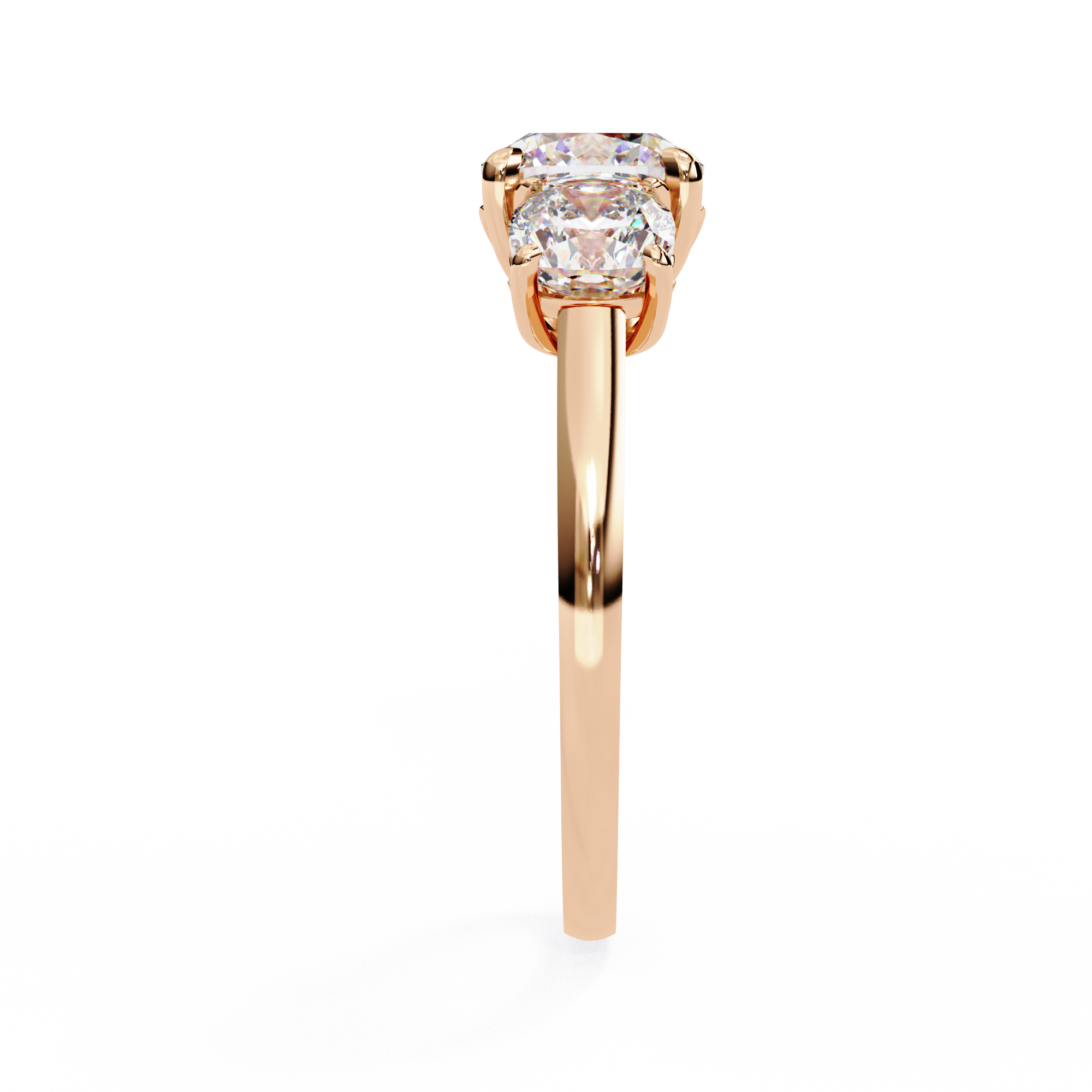 Pear-Shaped Diamond Solitaire Ring with Pavé Band — 10k–18k Gold