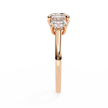Pear-Shaped Diamond Solitaire Ring with Pavé Band — 10k–18k Gold