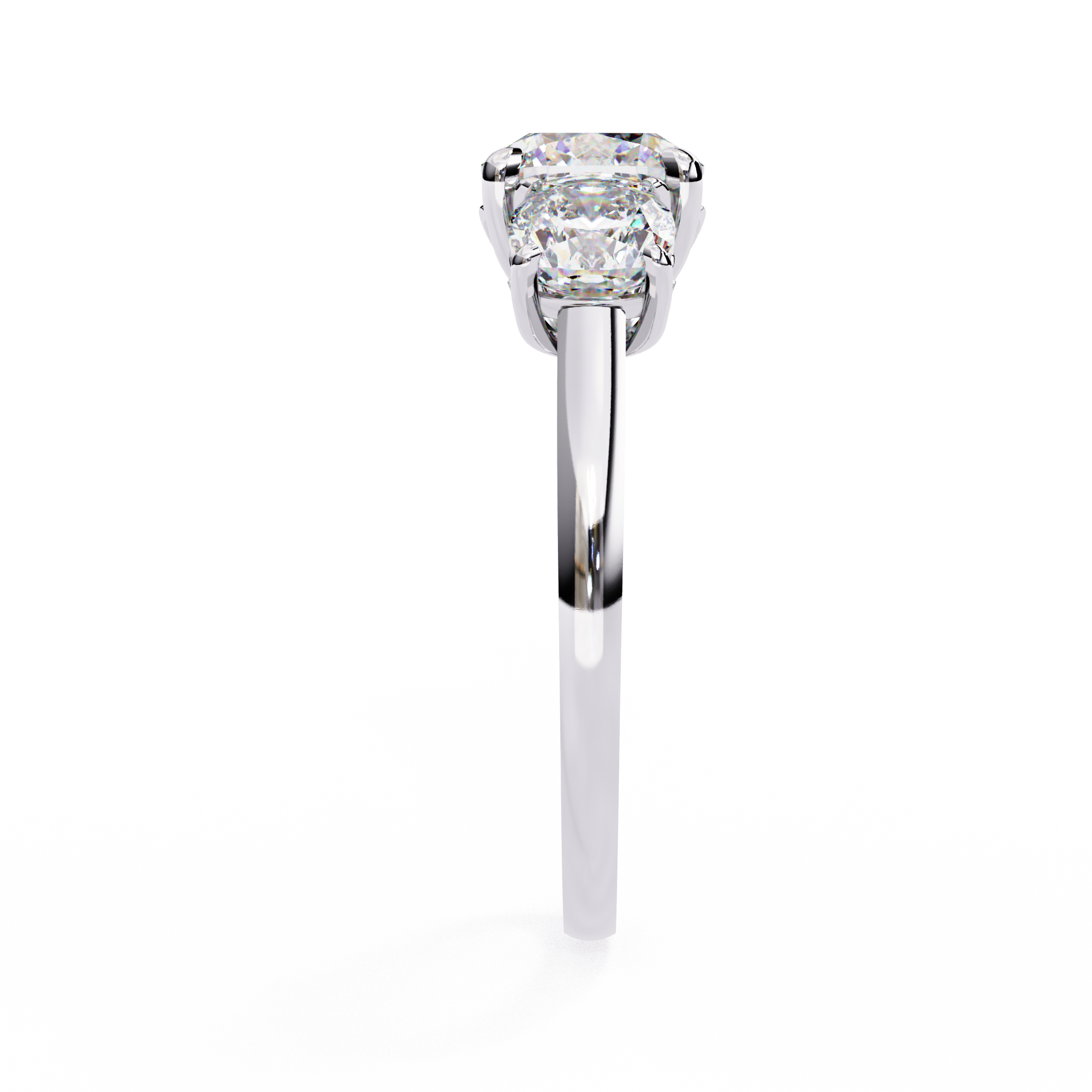 Pear-Shaped Diamond Solitaire Ring with Pavé Band — 10k–18k Gold