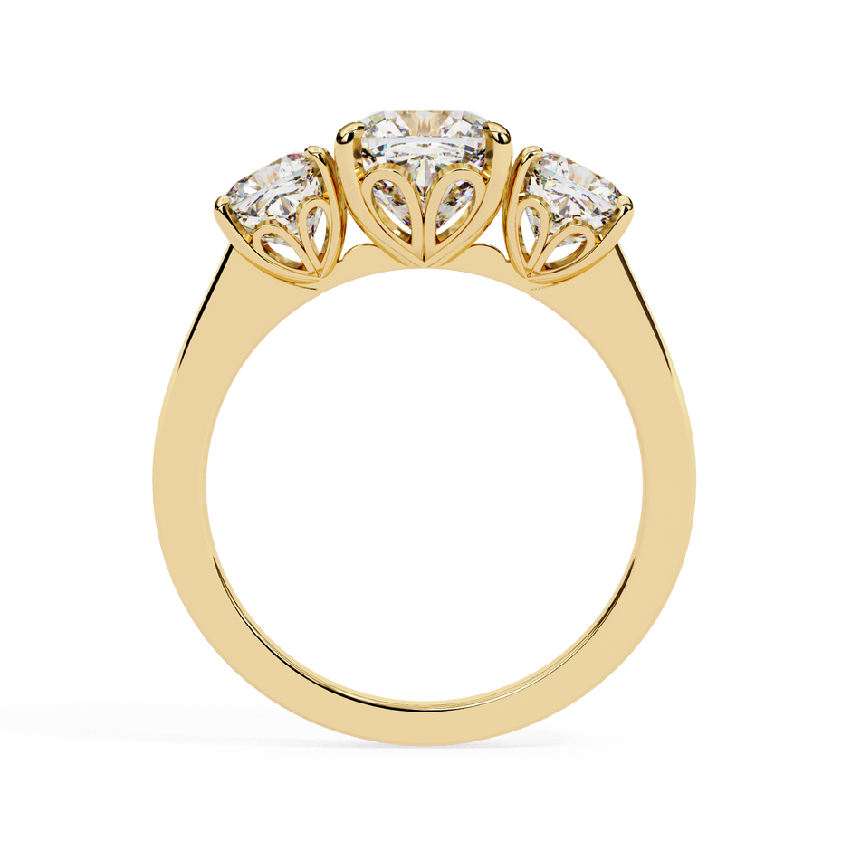 Pear-Shaped Diamond Solitaire Ring with Pavé Band — 10k–18k Gold