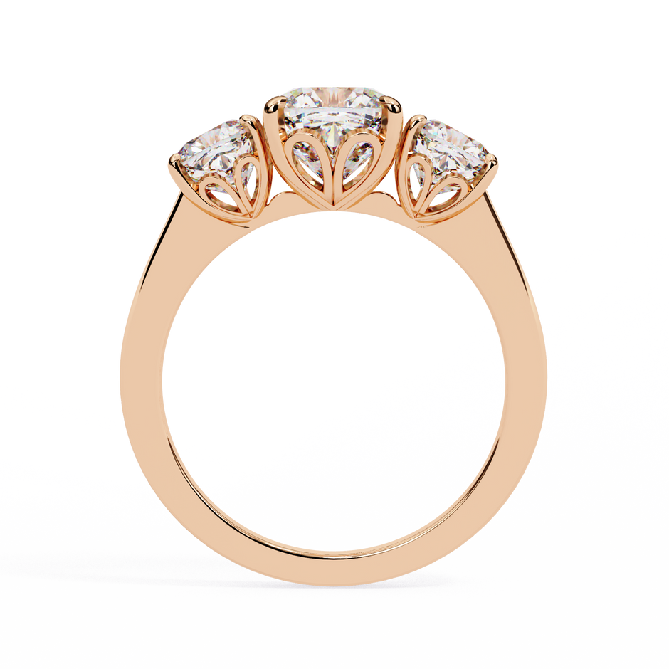 Pear-Shaped Diamond Solitaire Ring with Pavé Band — 10k–18k Gold
