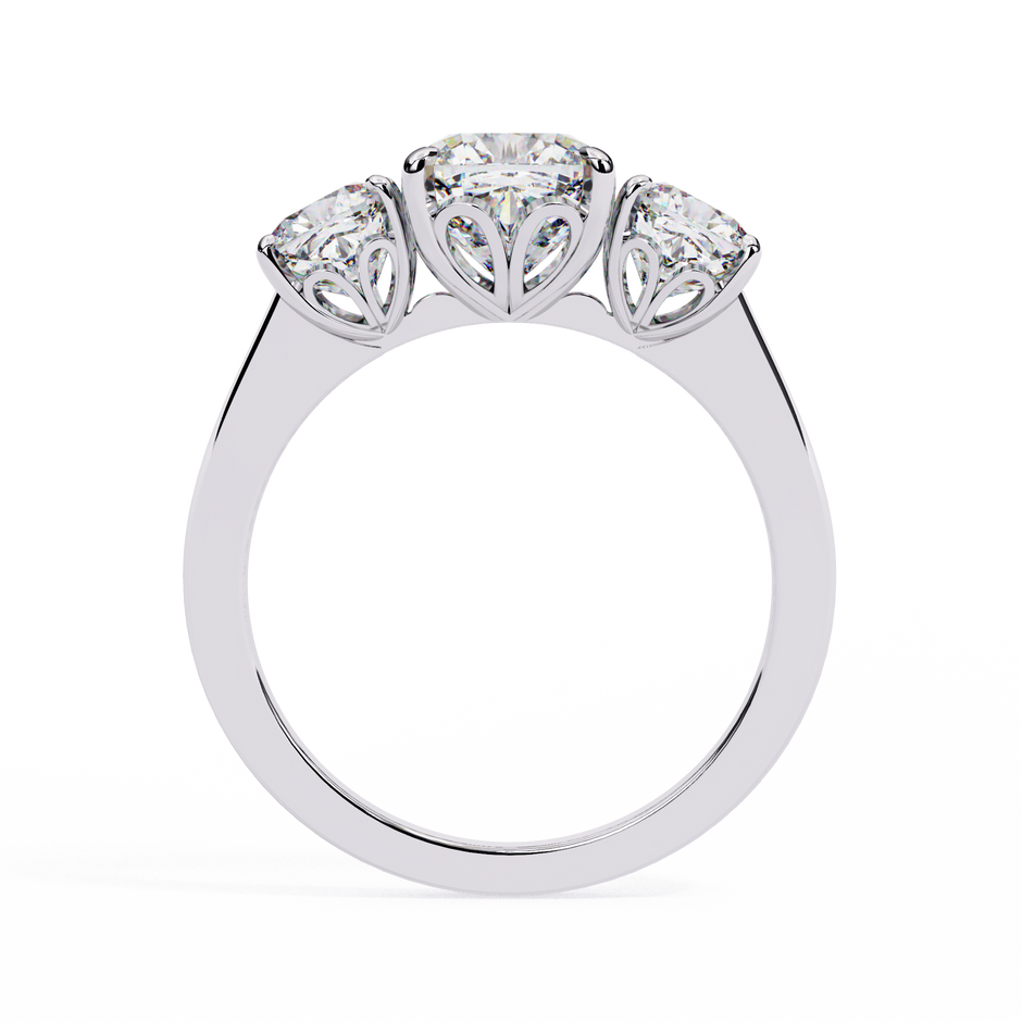 Pear-Shaped Diamond Solitaire Ring with Pavé Band — 10k–18k Gold