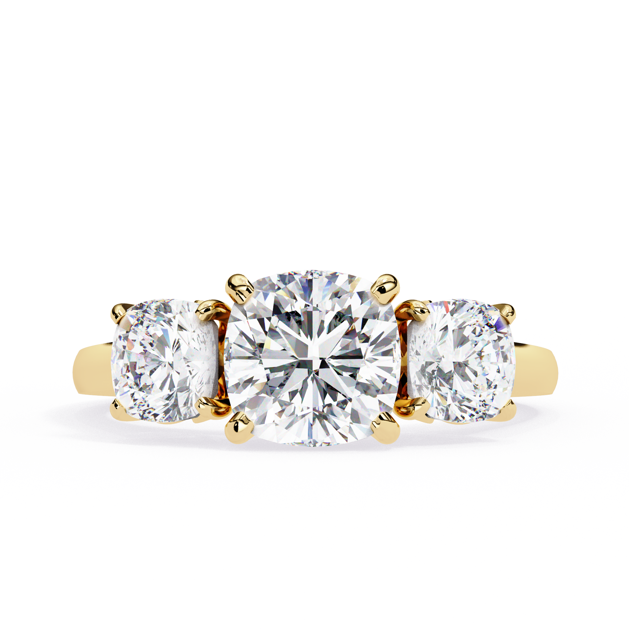 Pear-Shaped Diamond Solitaire Ring with Pavé Band — 10k–18k Gold