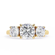Pear-Shaped Diamond Solitaire Ring with Pavé Band — 10k–18k Gold