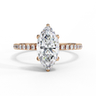 Oval-Cut Diamond Solitaire Ring with Pavé Band — 10k–18k Gold