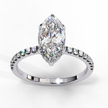 Oval-Cut Diamond Solitaire Ring with Pavé Band — 10k–18k Gold