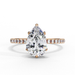 Diamond Solitaire Ring with Pavé Band — 10k–18k Gold