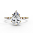 Diamond Solitaire Ring with Pavé Band — 10k–18k Gold