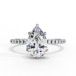 Diamond Solitaire Ring with Pavé Band — 10k–18k Gold