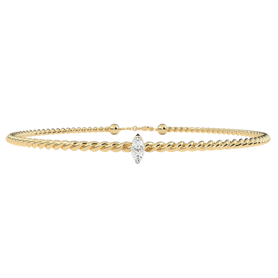 Solstice Diamond Station Bracelet in 10k–18k Gold
