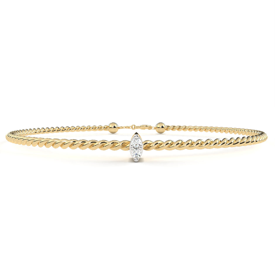 Solstice Diamond Station Bracelet in 10k–18k Gold
