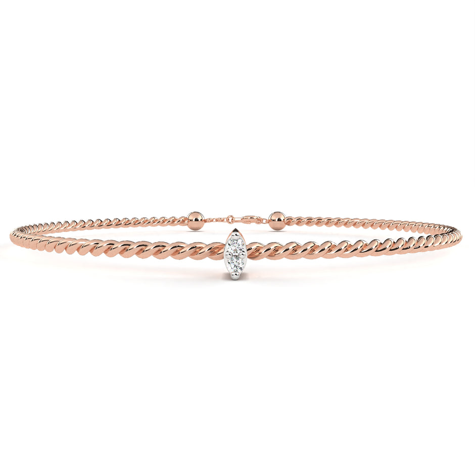 Solstice Diamond Station Bracelet in 10k–18k Gold