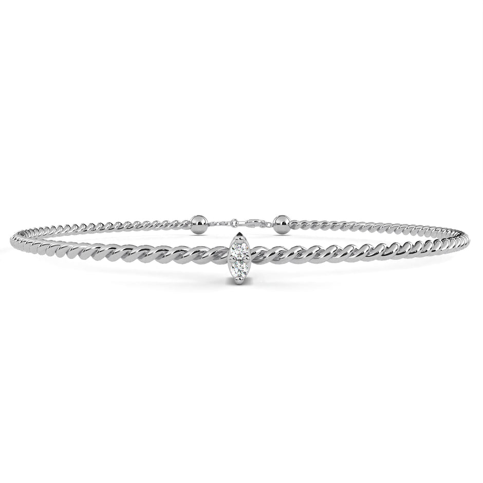 Solstice Diamond Station Bracelet in 10k–18k Gold
