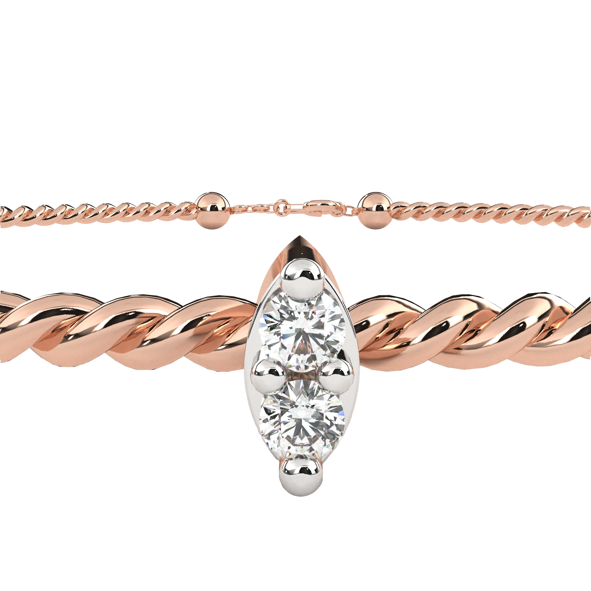Solstice Diamond Station Bracelet in 10k–18k Gold