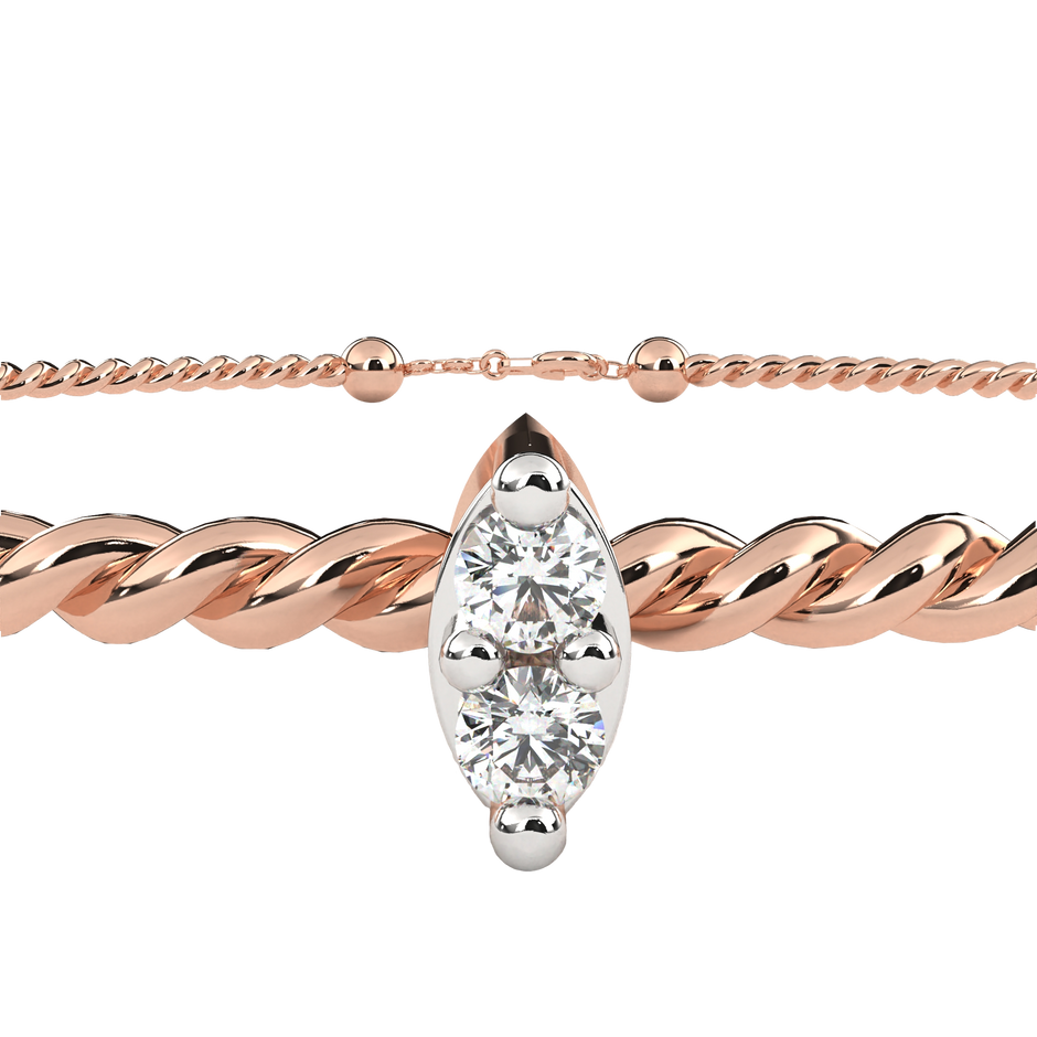Solstice Diamond Station Bracelet in 10k–18k Gold